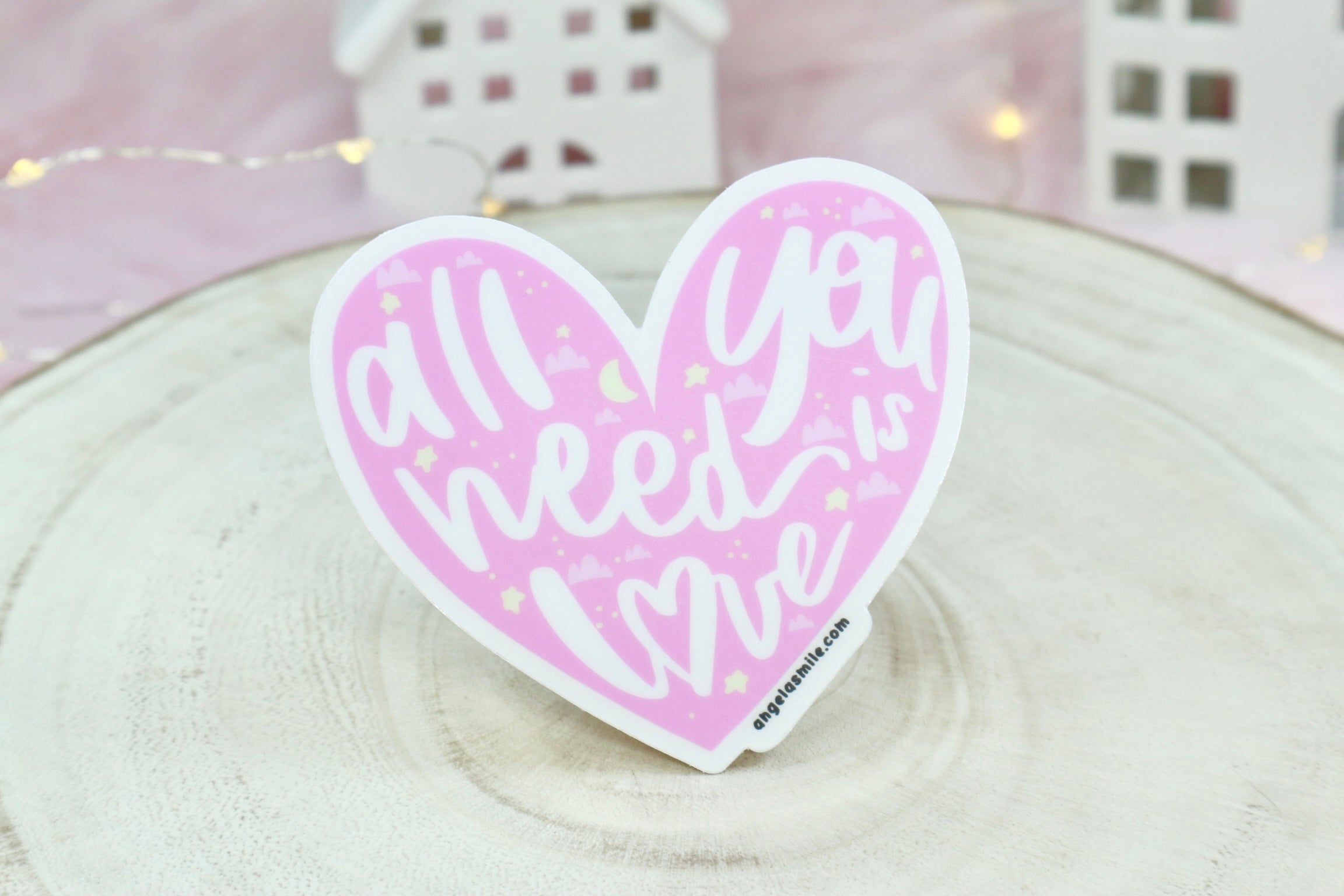 CLEAR STICKER cuore - all you need is love